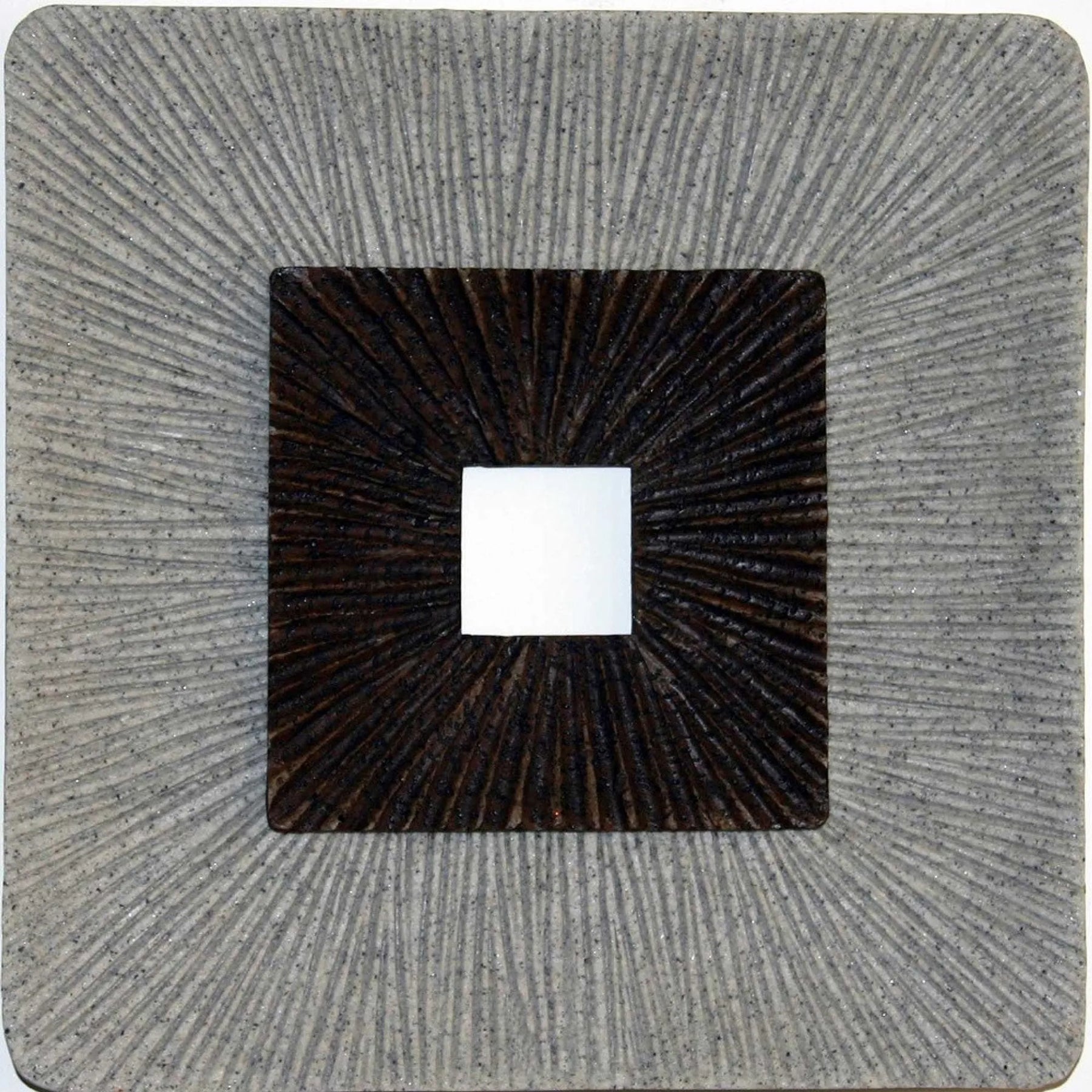 Brown & Gray Square Ribbed Minimalistic Wall Art — view 4