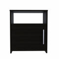 23″ Black One Cabinet Faux Wood Nightstand