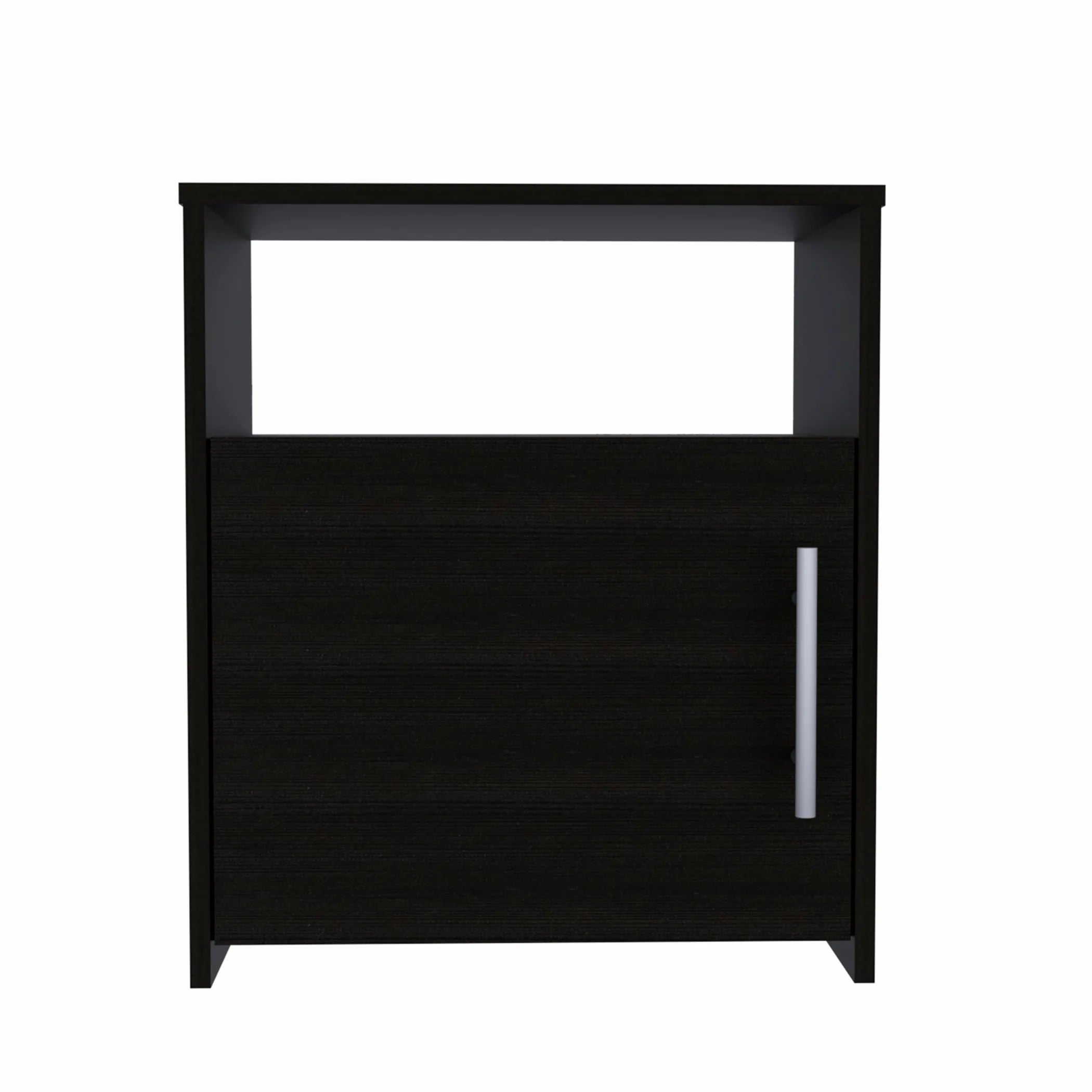 23″ Black One Cabinet Faux Wood Nightstand