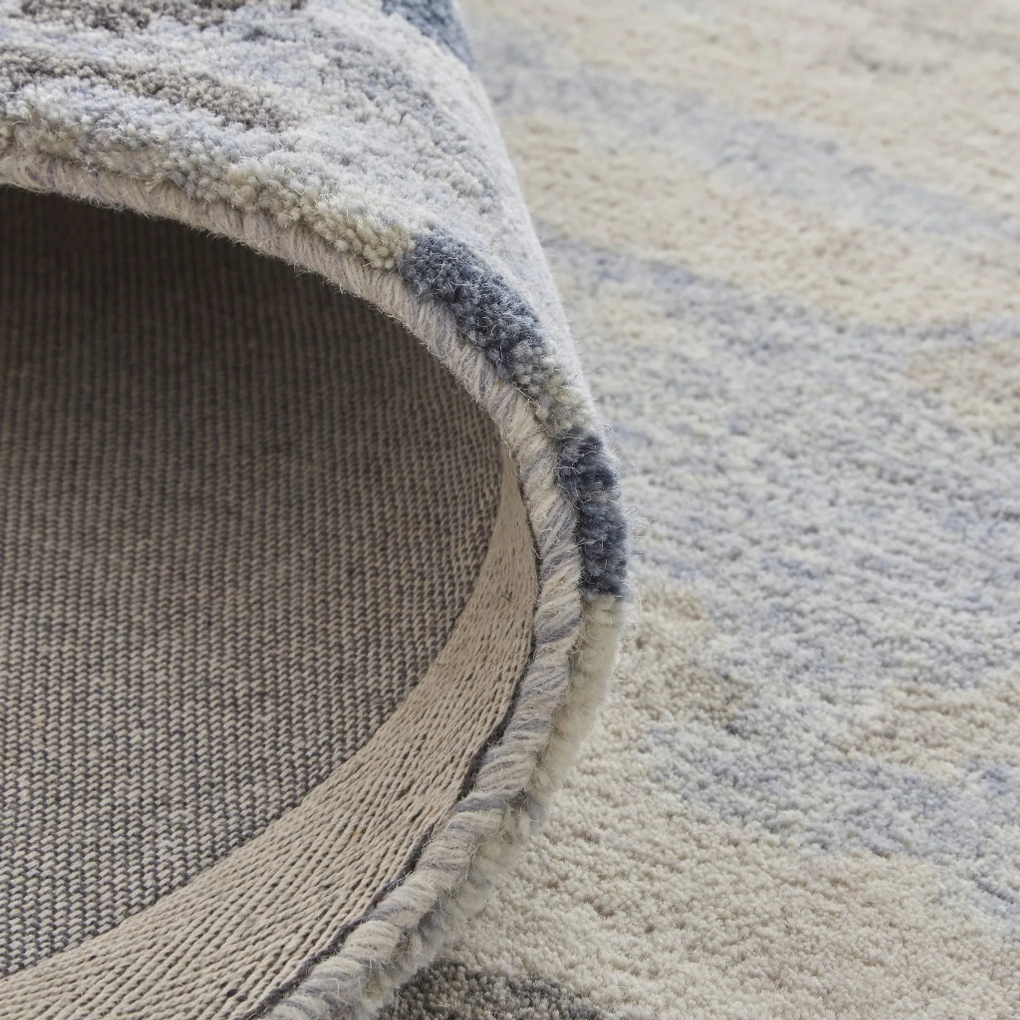 8′ X 10′ Blue Gray And Ivory Wool Abstract Tufted Handmade Stain Resistant Area Rug — view 4