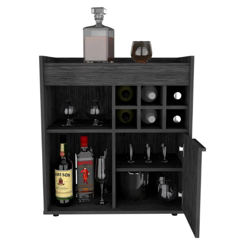 Lyon Bar Cabinet, Six Cubbies, Cabinet With Divisions, Two Concealed Shelves — view 4