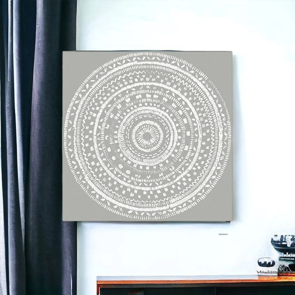 Boho White Mandala Unframed Print Wall Art — view 4