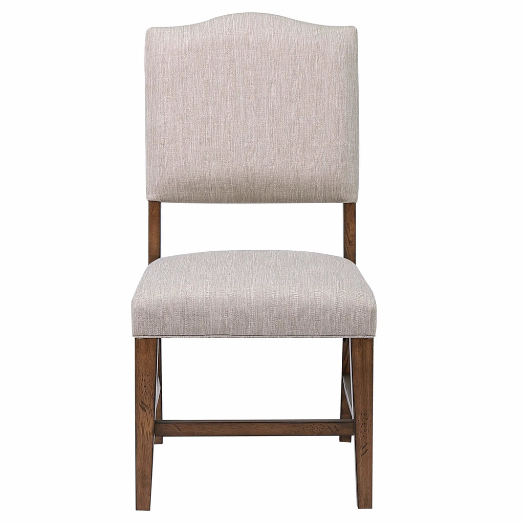 Sunset Trading Simply Brook Performance Fabric Upholstered Dining Chair | Set of 2 | Amish Brown Solid Wood — view 3