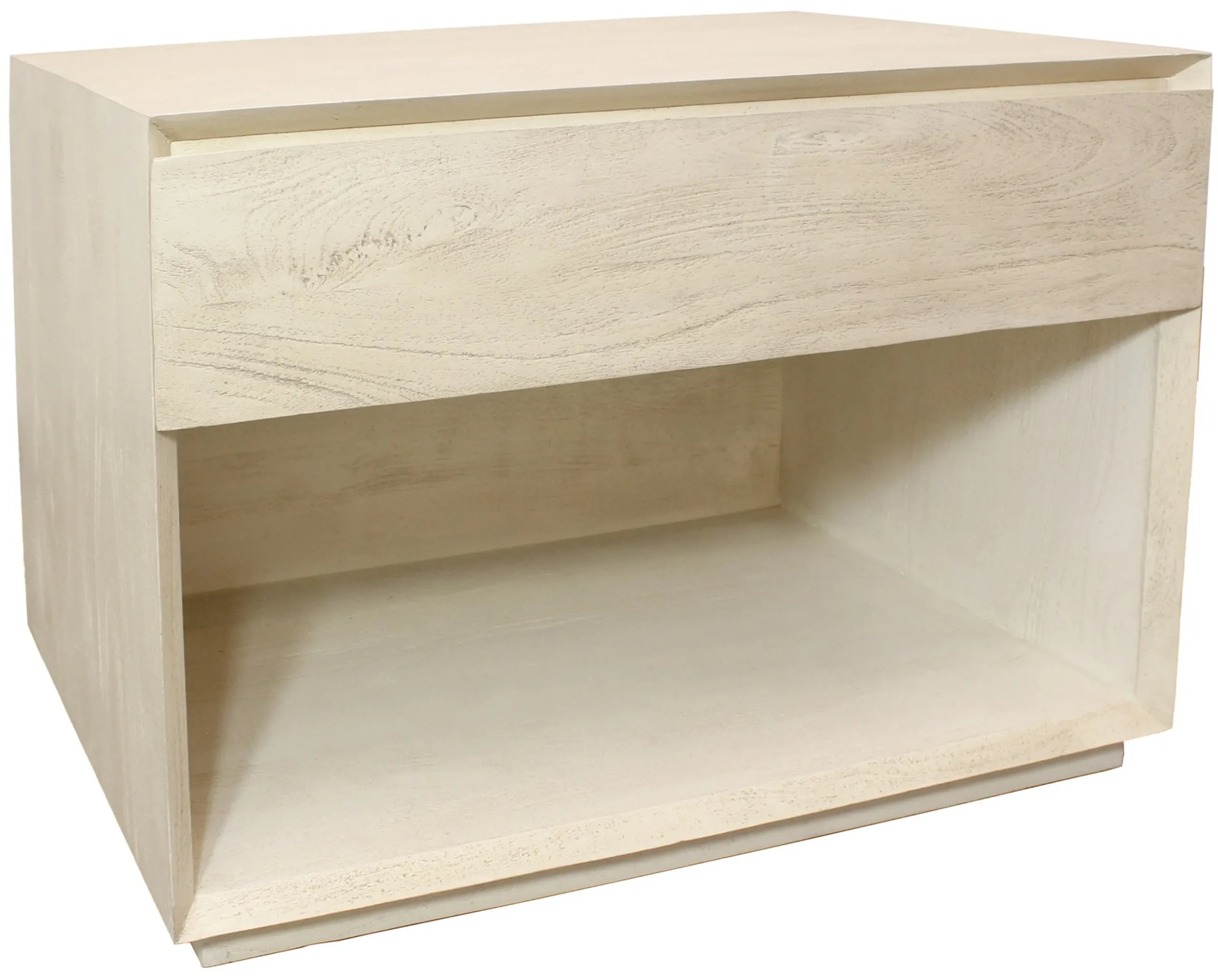 24″ Natural One Drawer Solid Wood Nightstand — view 3