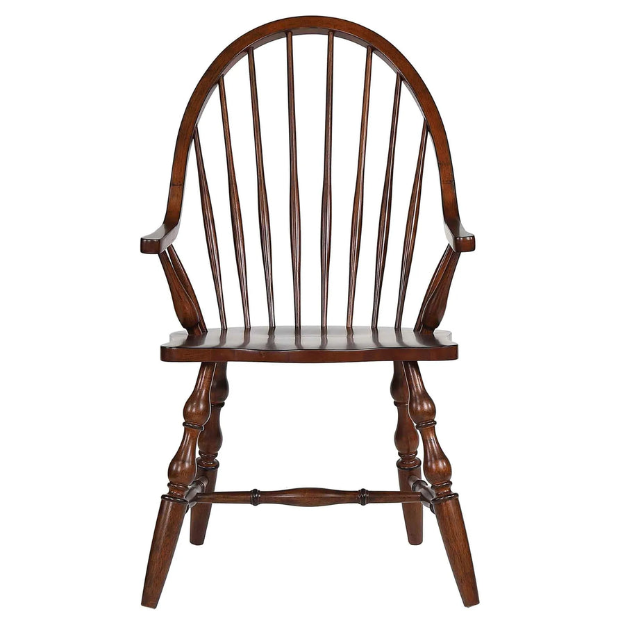 Sunset Trading Andrews Windsor Spindleback Dining Chair with Arms | Fully Assembled Kitchen Armchair| Modern Farmhouse Minim…
