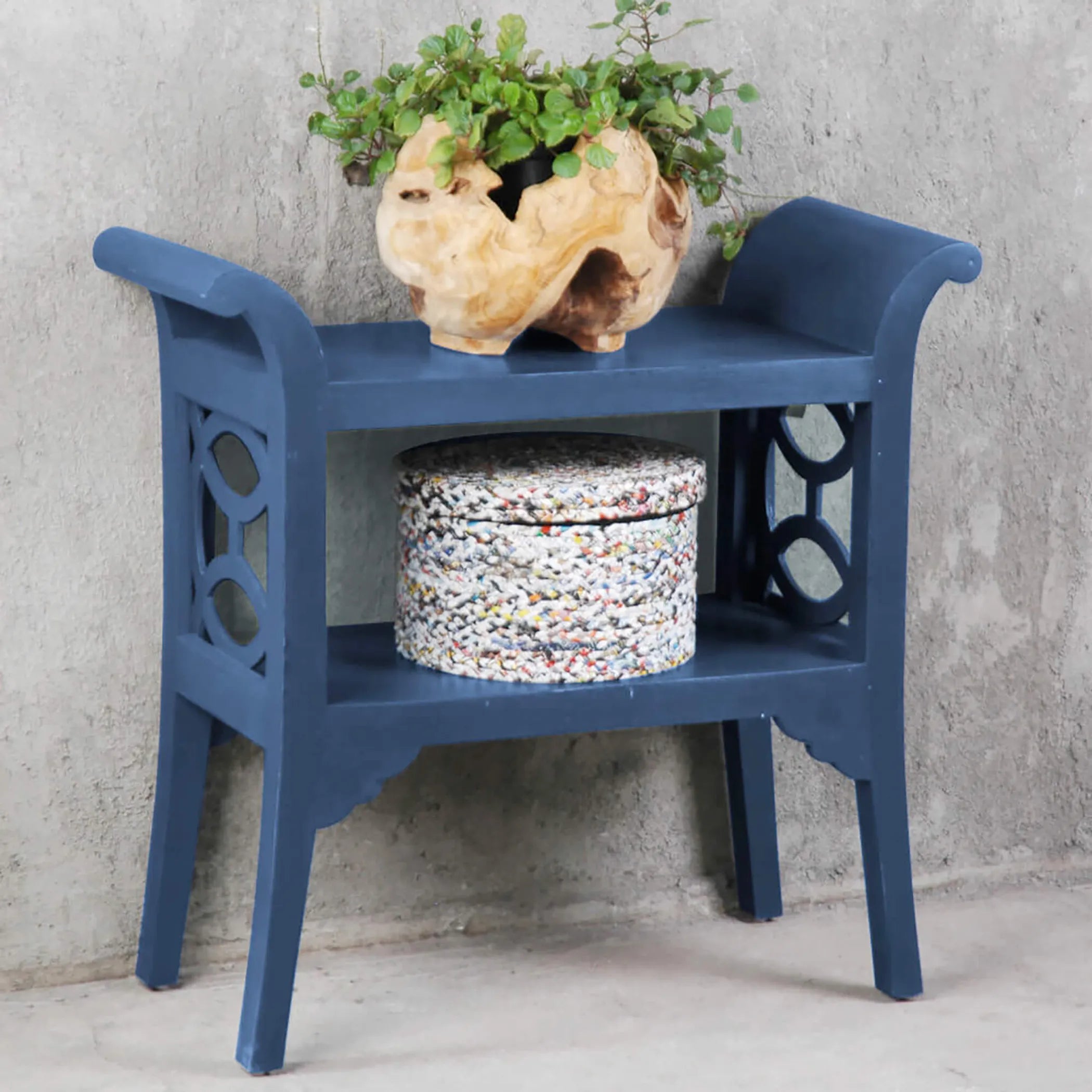 Sunset Trading Cottage Accent Table Console | Navy Blue Solid Wood | Fully Assembled Server — view 3