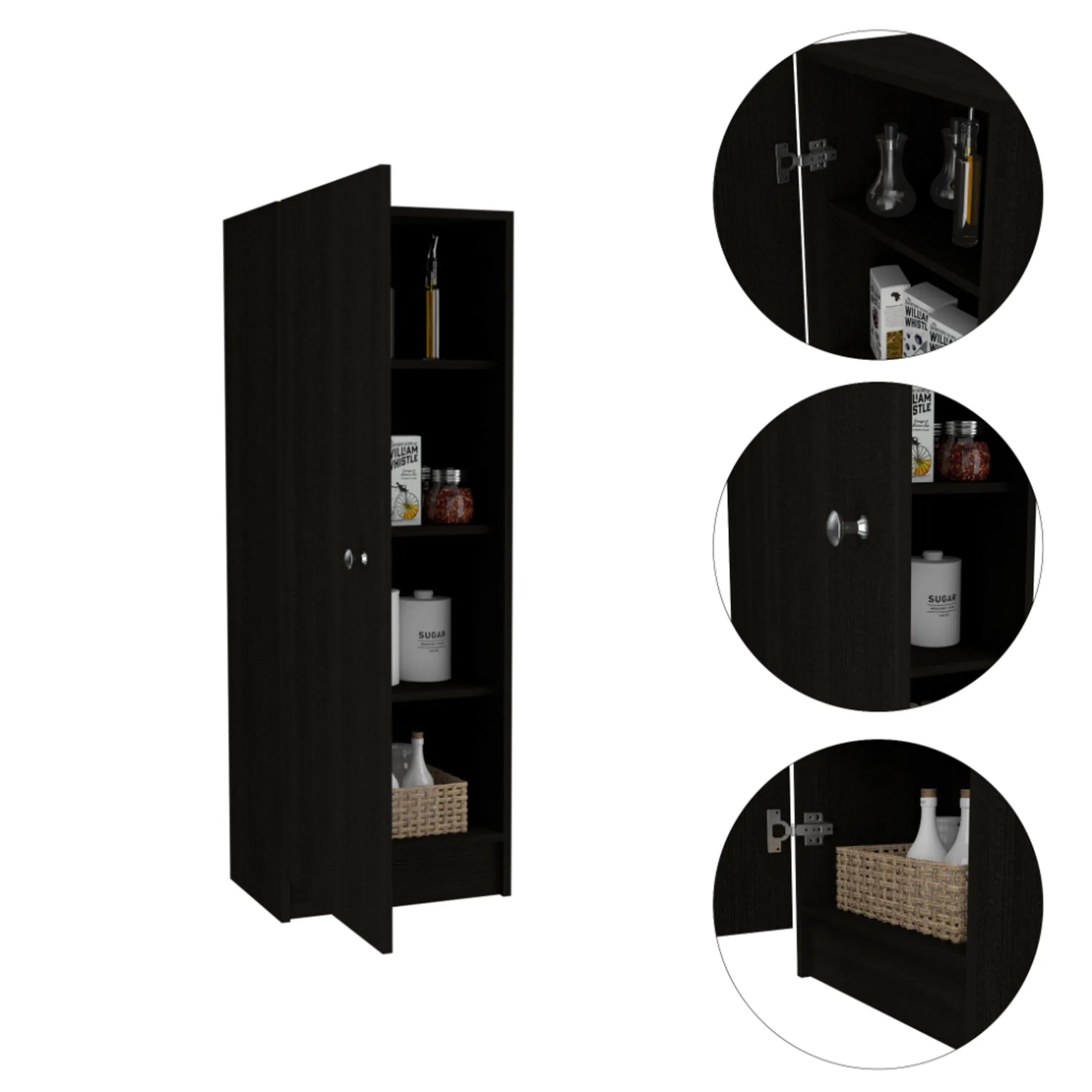 Catalano Pantry , Single Door Cabinet, Four Interior Shelves — view 2