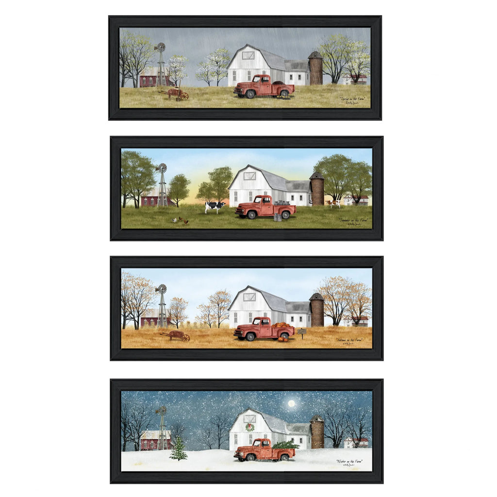 Set Of Four Billy Jacobs Four Seasons Collection VII 2 Black Framed Print Wall Art — view 2