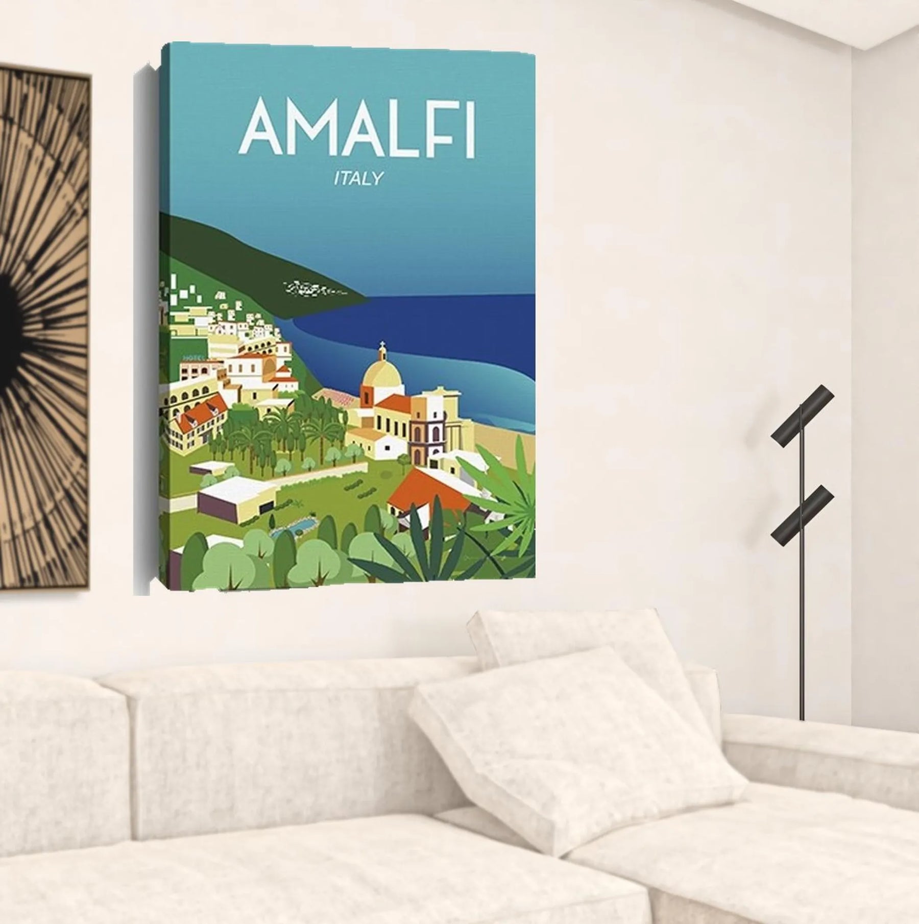 Vibrant Amalfi Coast Unframed Print Wall Art — view 3