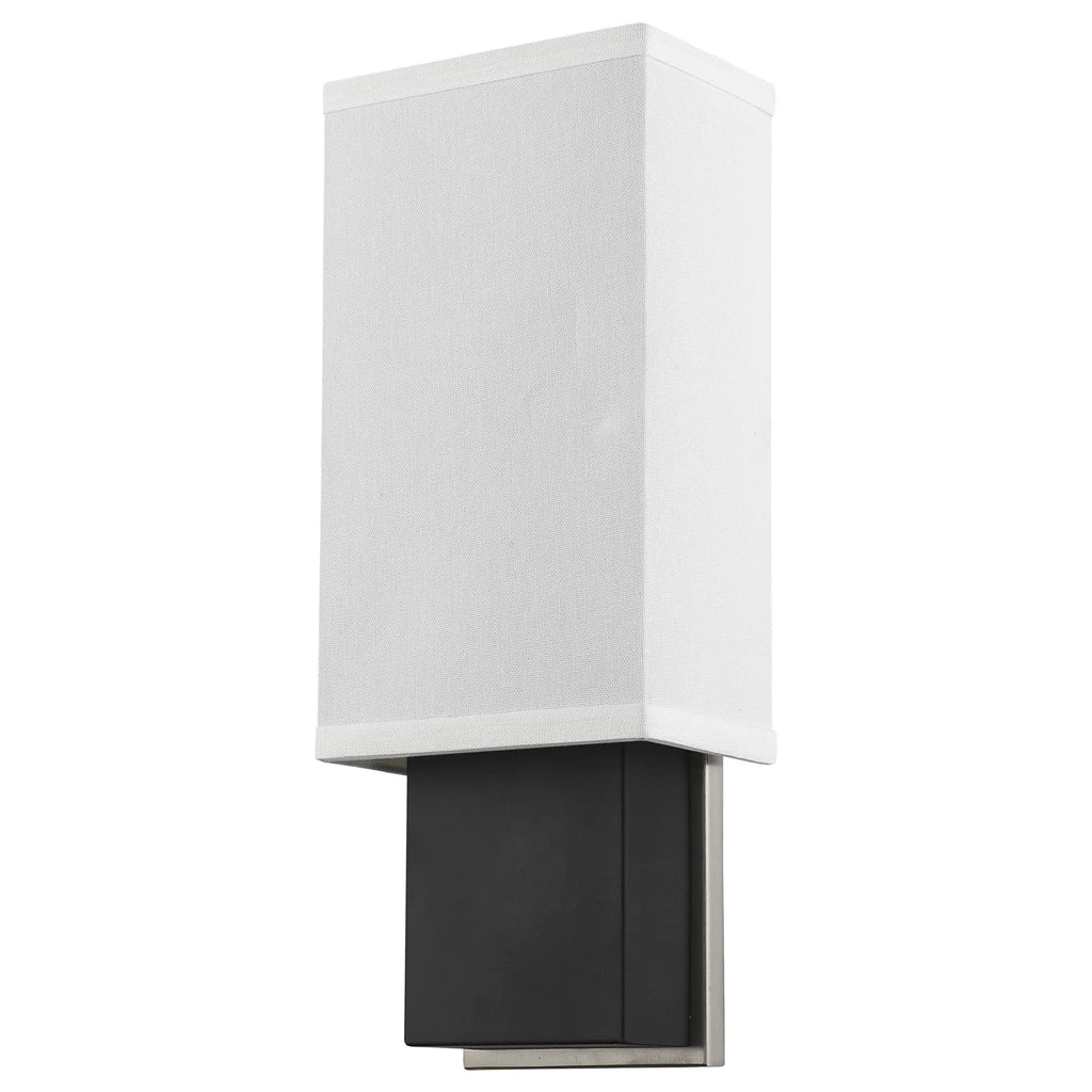 Rectangular Wall Sconce with Linen Fabric Shade — view 3