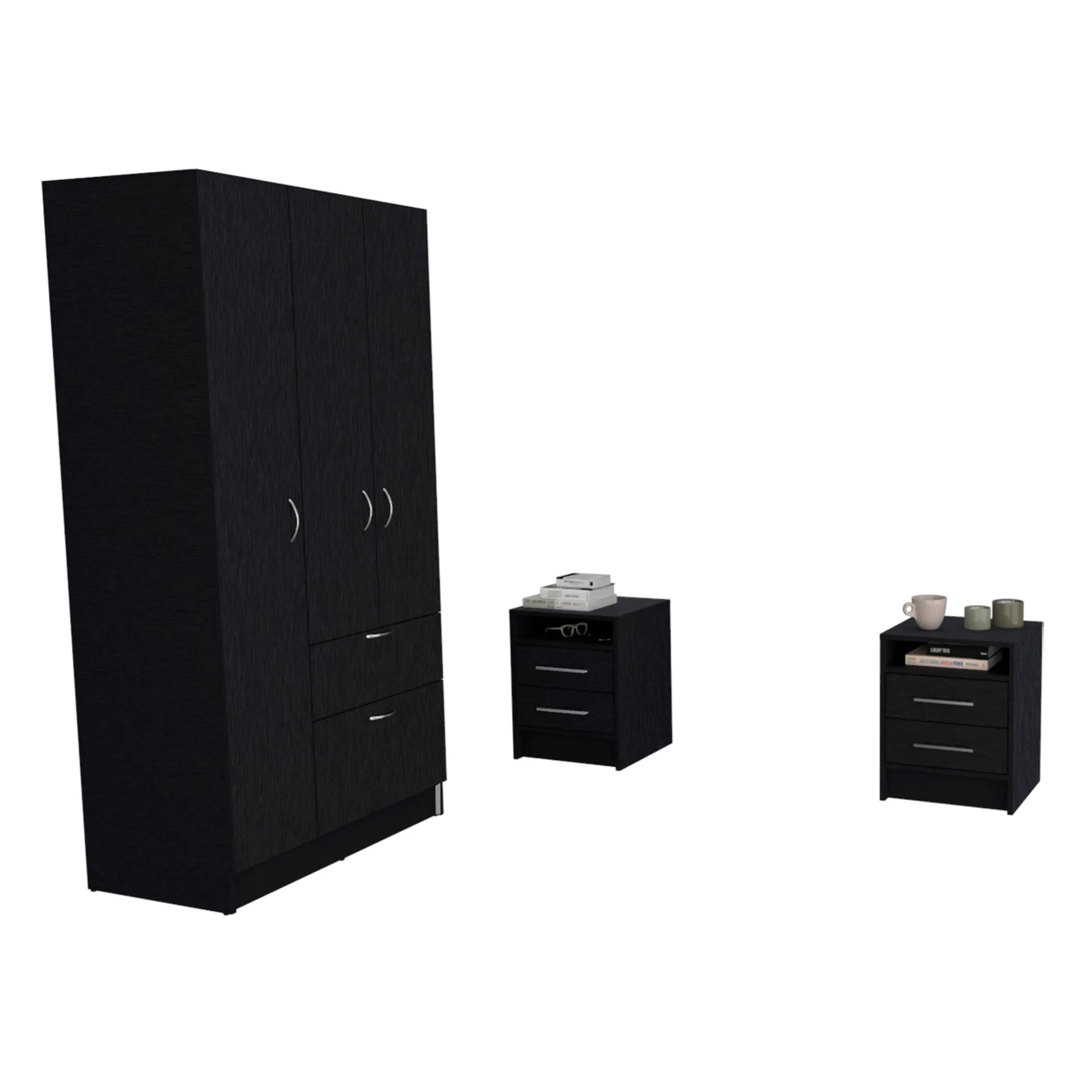 Holland 3 Piece Bedroom Set, Armoire + Nightstand + Nightstand — view 2