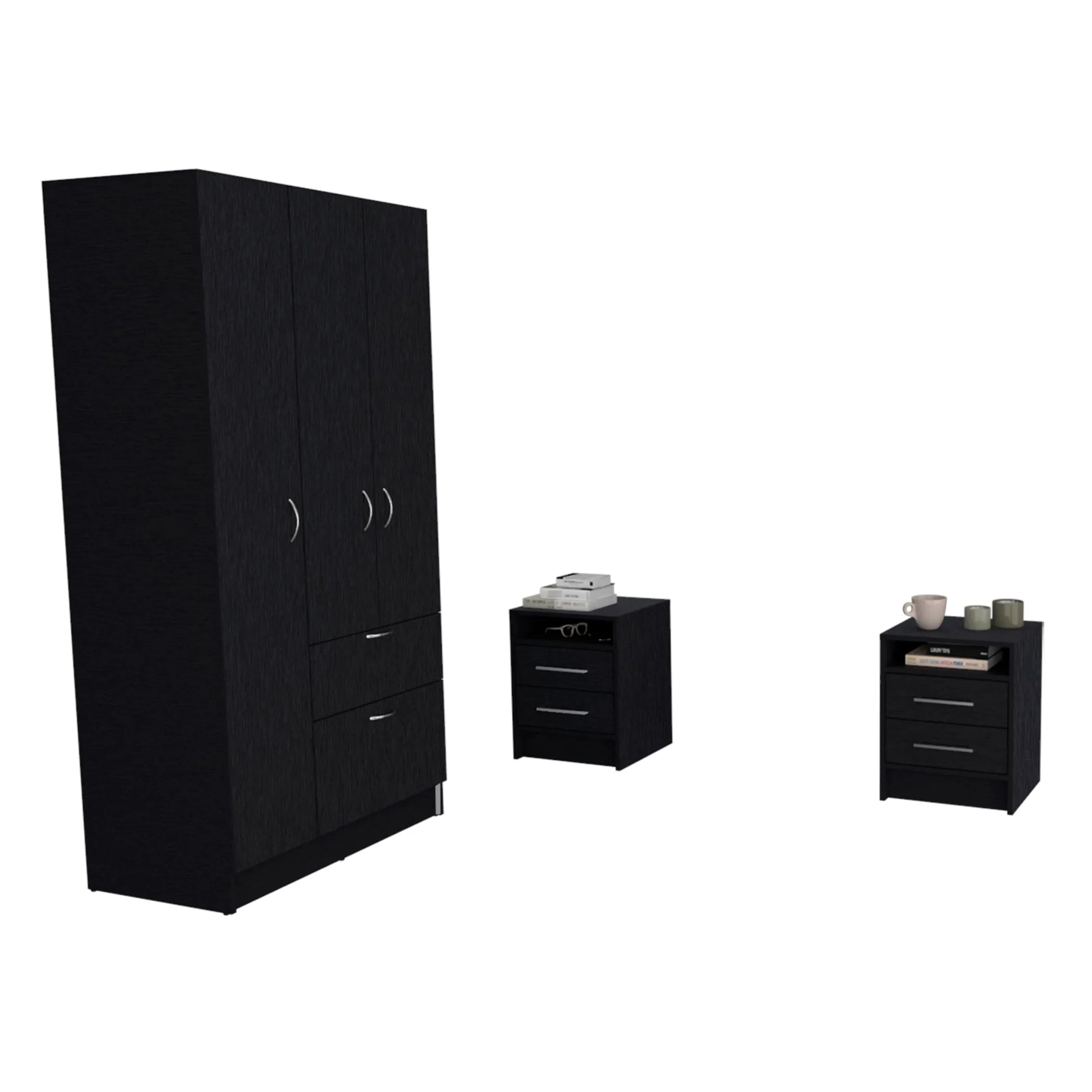 Holland 3 Piece Bedroom Set, Armoire + Nightstand + Nightstand — view 2