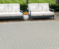 6′ X 9′ Cream and Beige Geometric Distressed Indoor Outdoor Area Rug