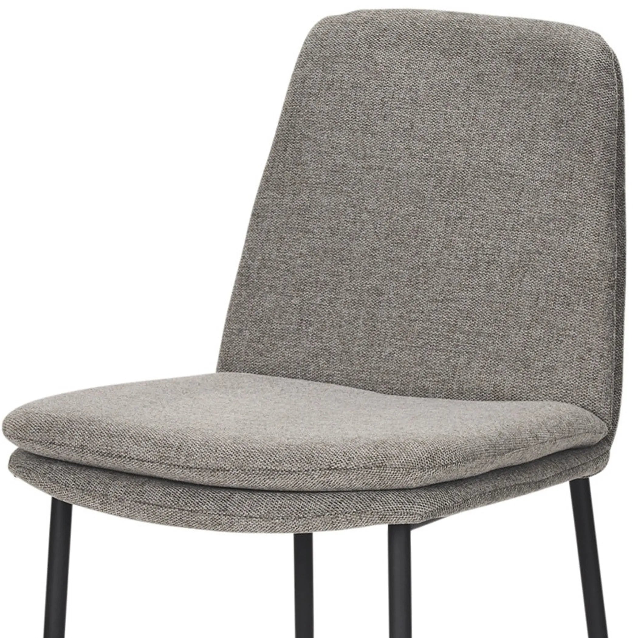 Gray and Black Upholstered Fabric And Metal Dining Side Chair — view 4