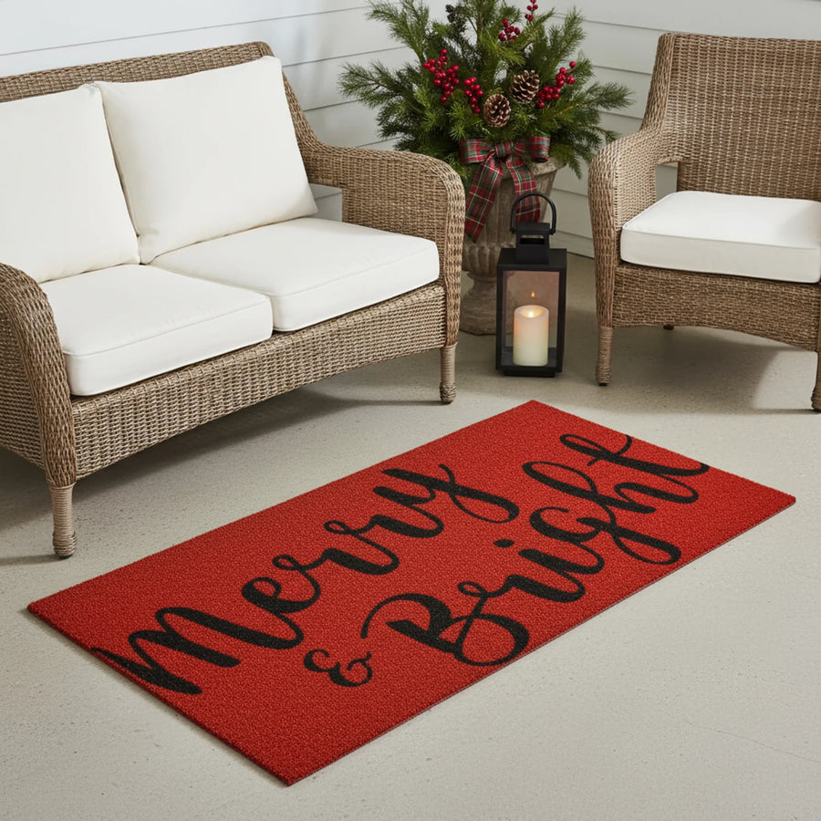 Christmas Merry and Bright Outdoor Coir Door Mat