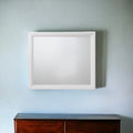 35″ White Rectangle Dresser Mirror Mounts To Dresser With Frame