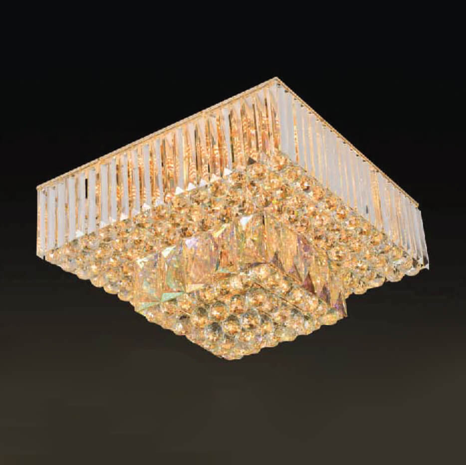 Flush Mount Ceiling Light Black Mam Crystal MOR03