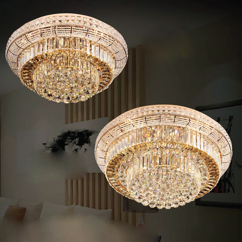Flush Mount Ceiling Light Black Mam Crystal MOR04