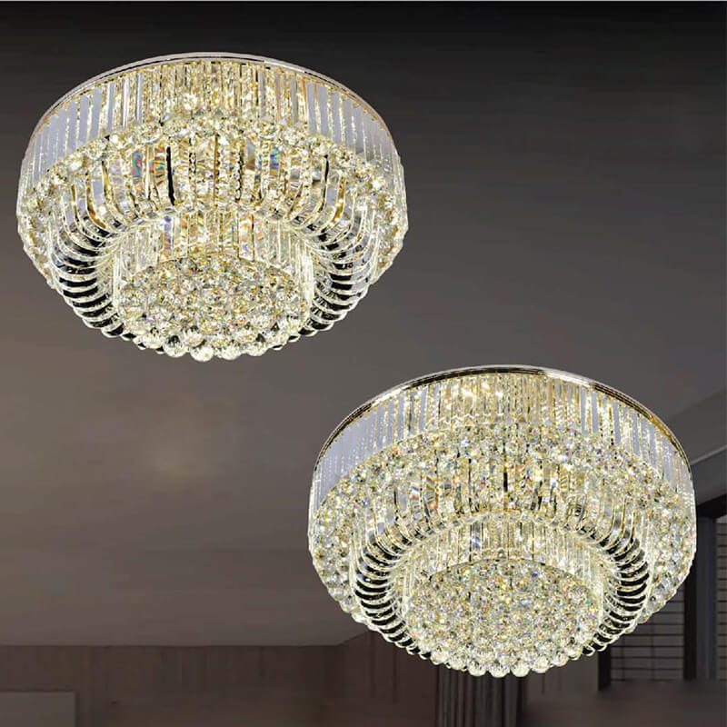 Flush Mount Ceiling Light Black Mam Crystal MOR05