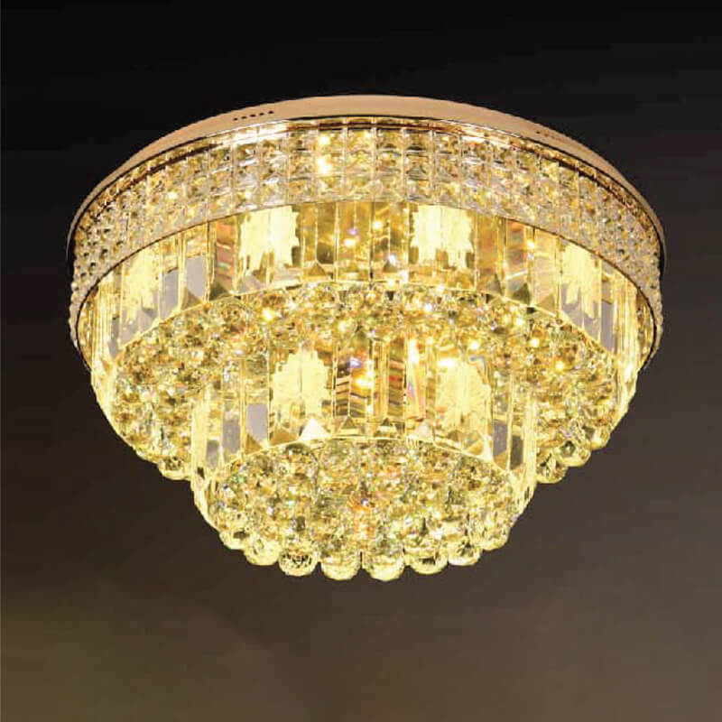 Flush Mount Ceiling Light Black Mam Crystal MOR06