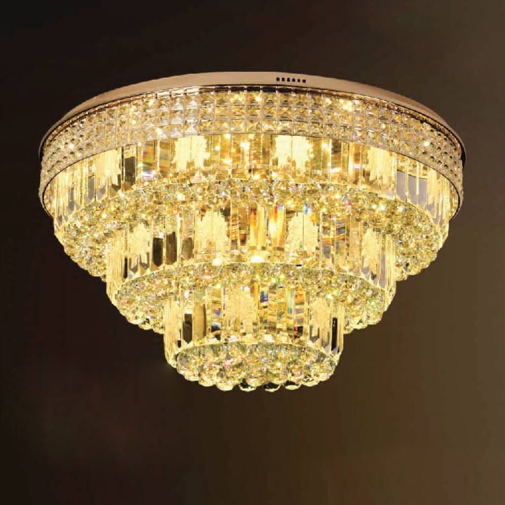Flush Mount Ceiling Light Black Mam Crystal MOR07