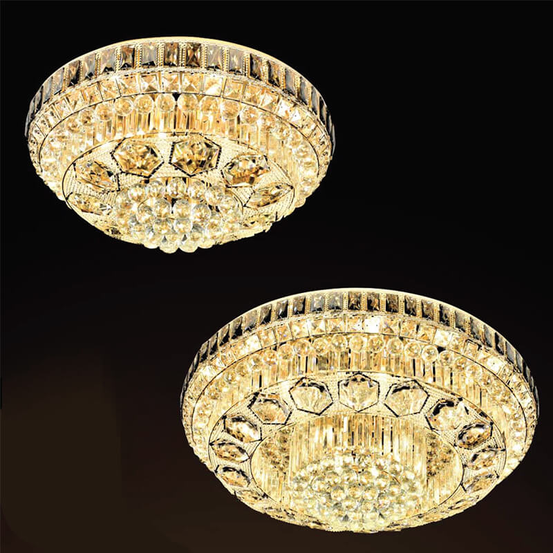 Flush Mount Ceiling Light Black Mam Crystal MOR09