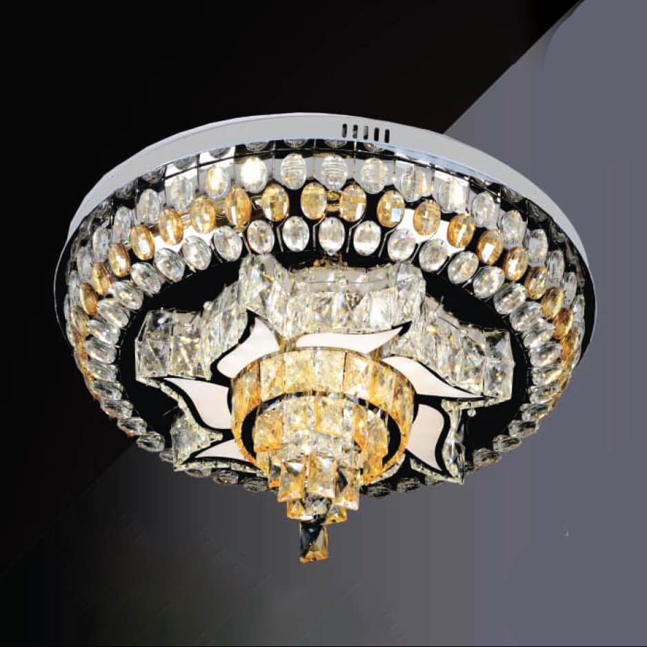 Flush Mount Ceiling Light Black Mam Crystal MOR13