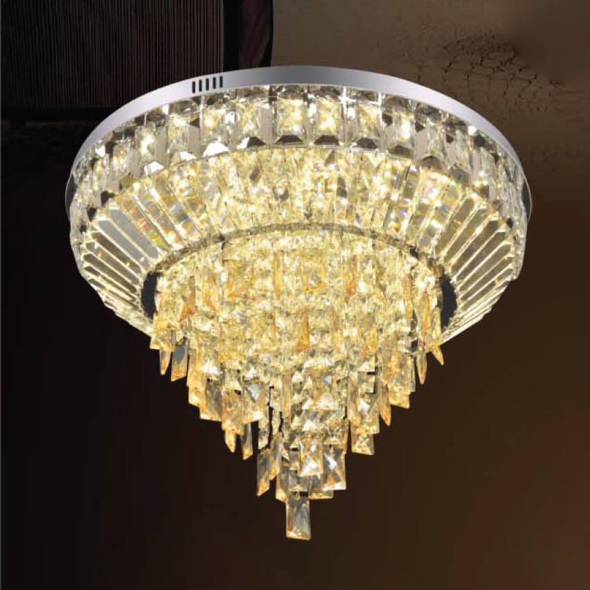 Flush Mount Ceiling Light Black Mam Crystal MOR18