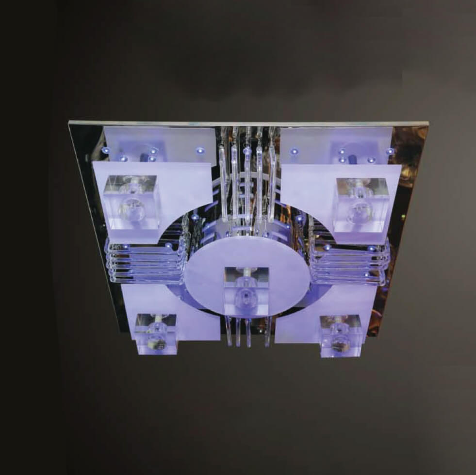 Flush Mount Ceiling Light Black Mam Crystal MOR25