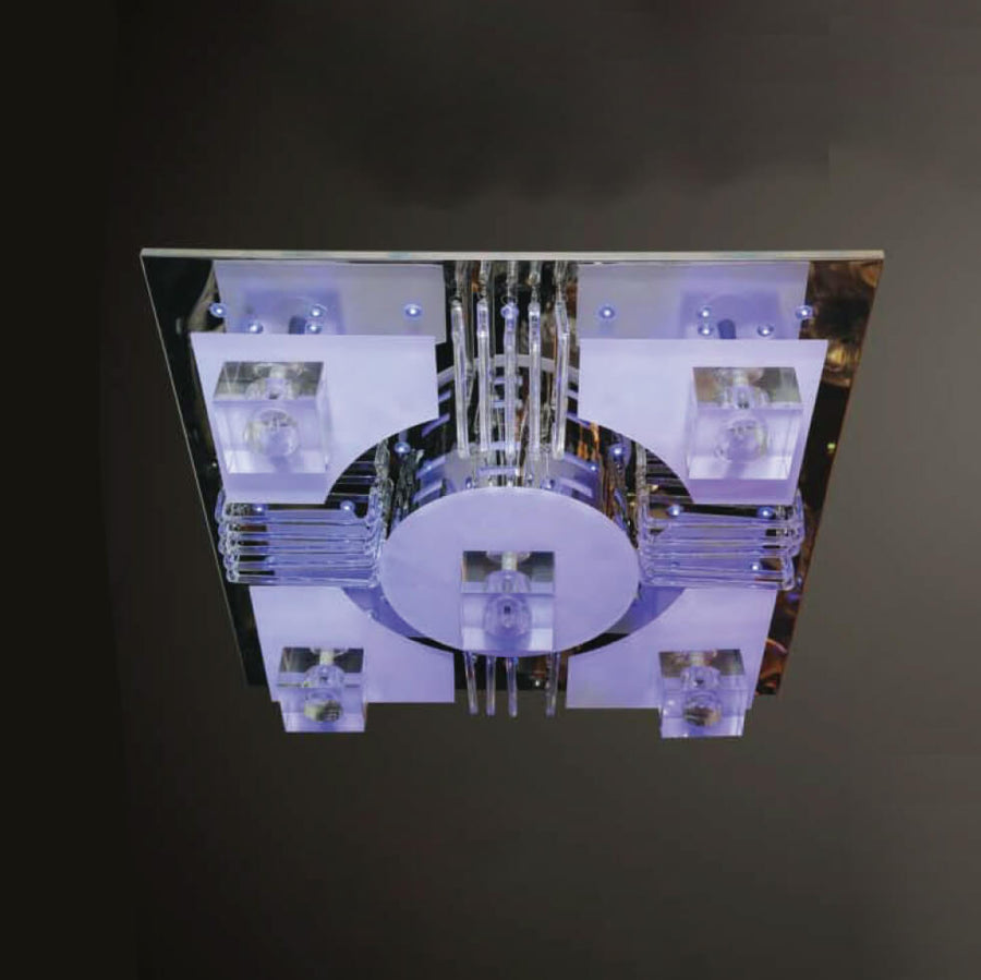 Flush Mount Ceiling Light Black Mam Crystal MOR25