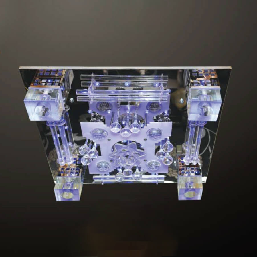 Flush Mount Ceiling Light Black Mam Crystal MOR26