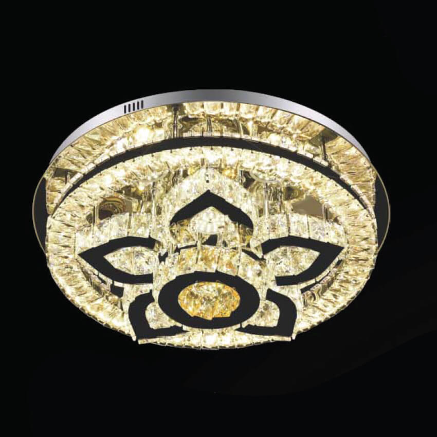 Flush Mount Ceiling Light Black Mam Crystal MOR27