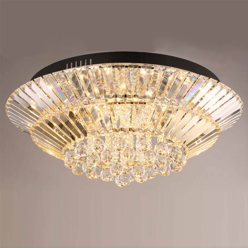 Flush Mount Ceiling Light Black Mam Crystal MOV03