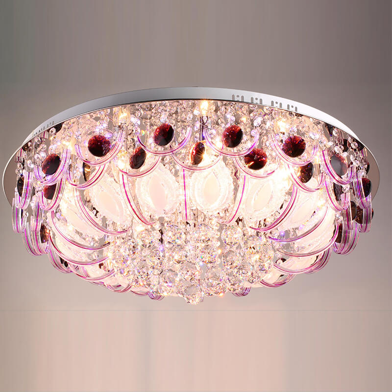 Flush Mount Ceiling Light Black Mam Crystal MOV06