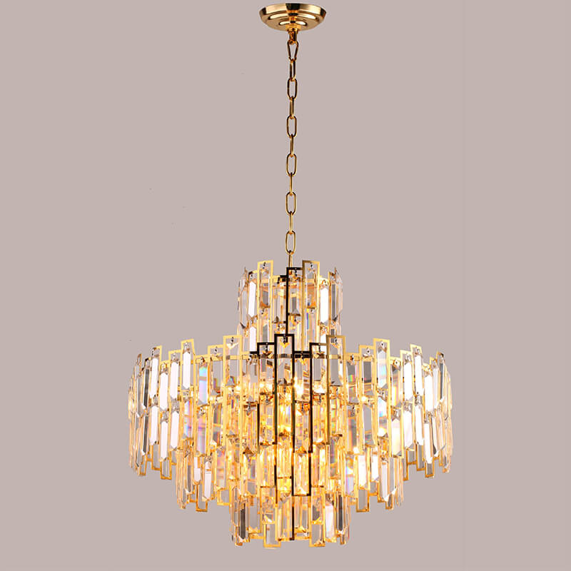 Living Room Pendant Light Black Chum Crystal PLK04