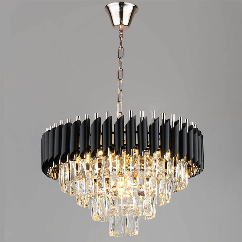 Living Room Pendant Light Black Chum Crystal PLK11