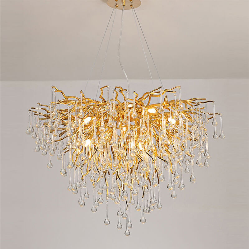 Living Room Pendant Light Black Chum Crystal PLK20