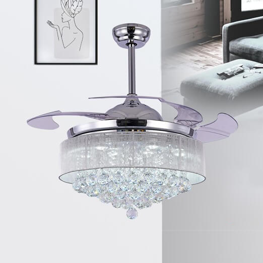 Retractable Blade Ceiling Fan with Light QDX28