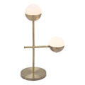 69″ Brass Metal Bedside Table Lamp With Off White Globe Shade