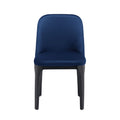 Blue And Black Velvet and Metal Dining Side Chair