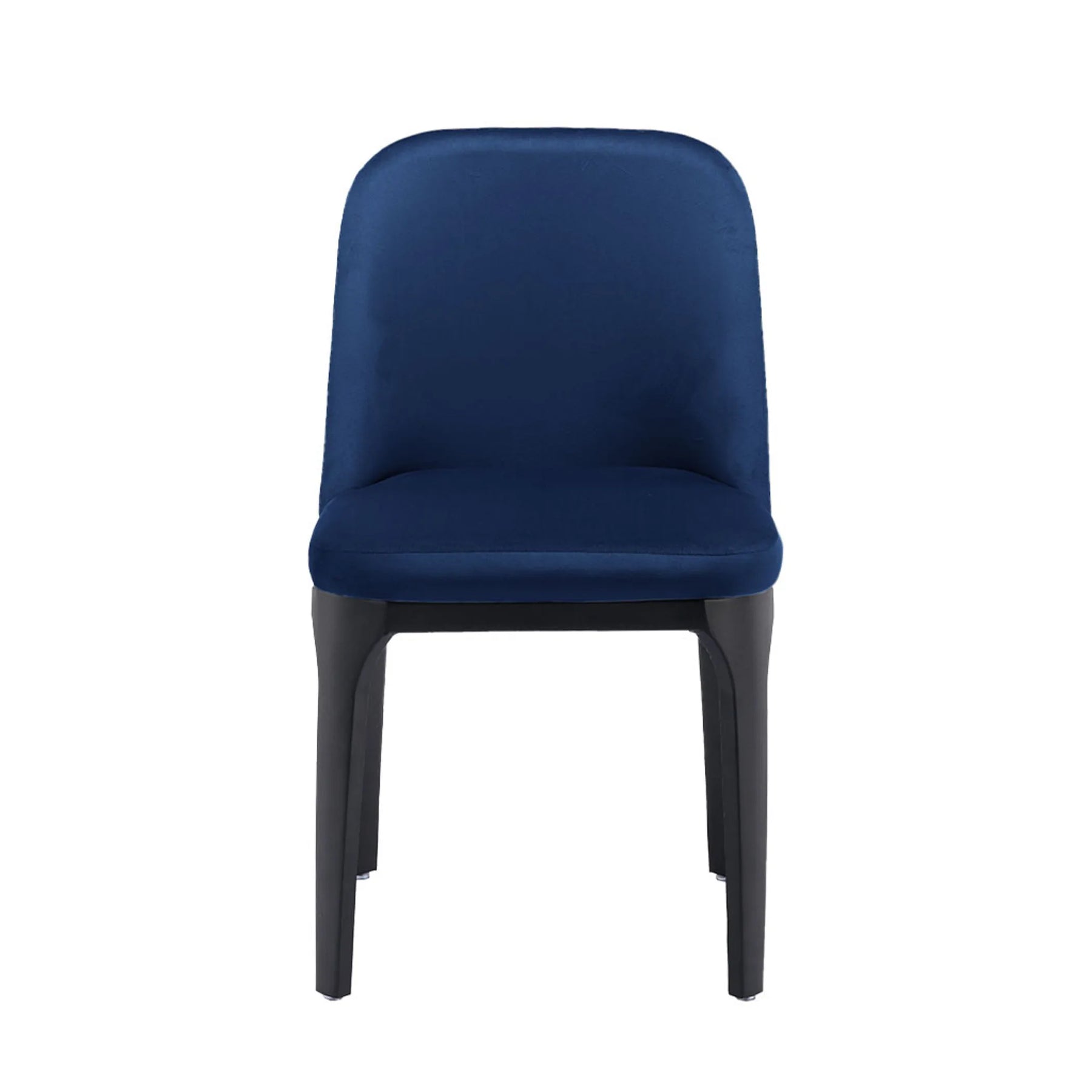 Blue And Black Velvet and Metal Dining Side Chair