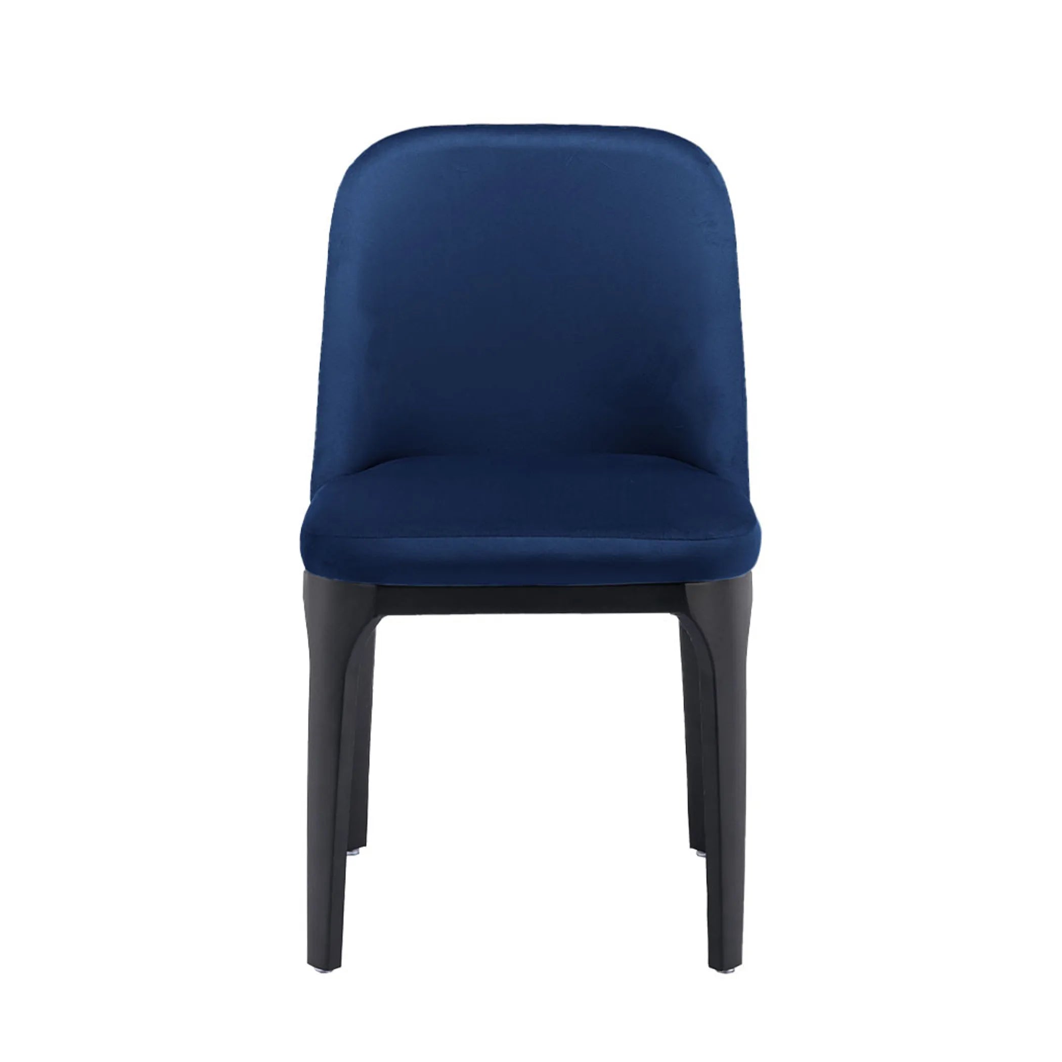 Blue And Black Velvet and Metal Dining Side Chair