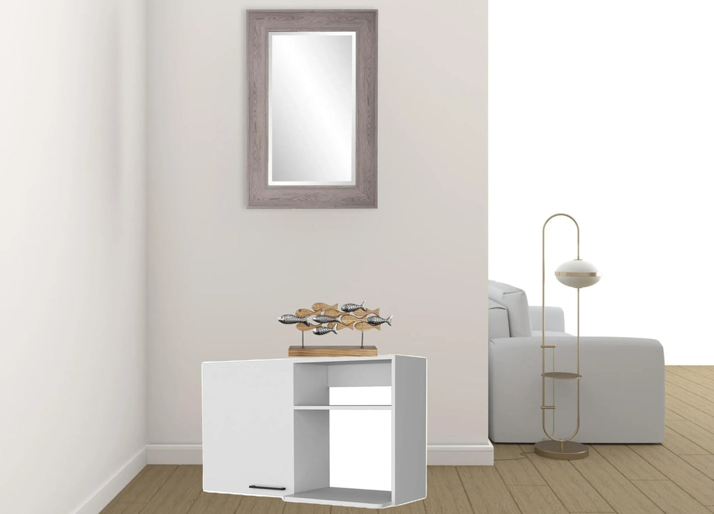 39″ White Accent Cabinet With Two Shelves — view 2
