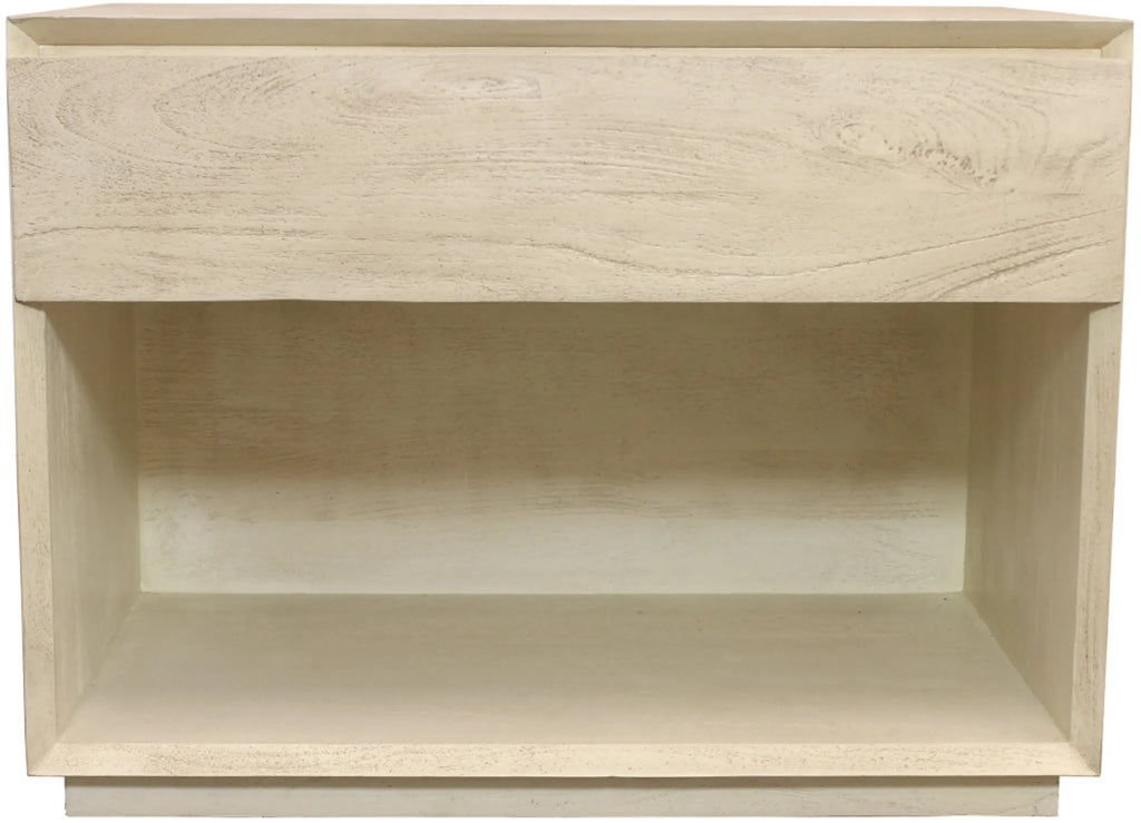 24″ Natural One Drawer Solid Wood Nightstand — view 2