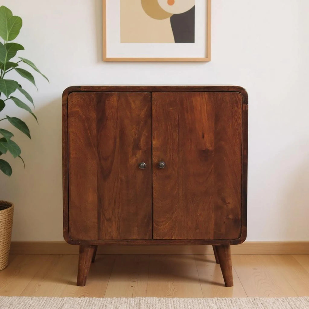 Solid Wood Accent Cabinet With Two Doors