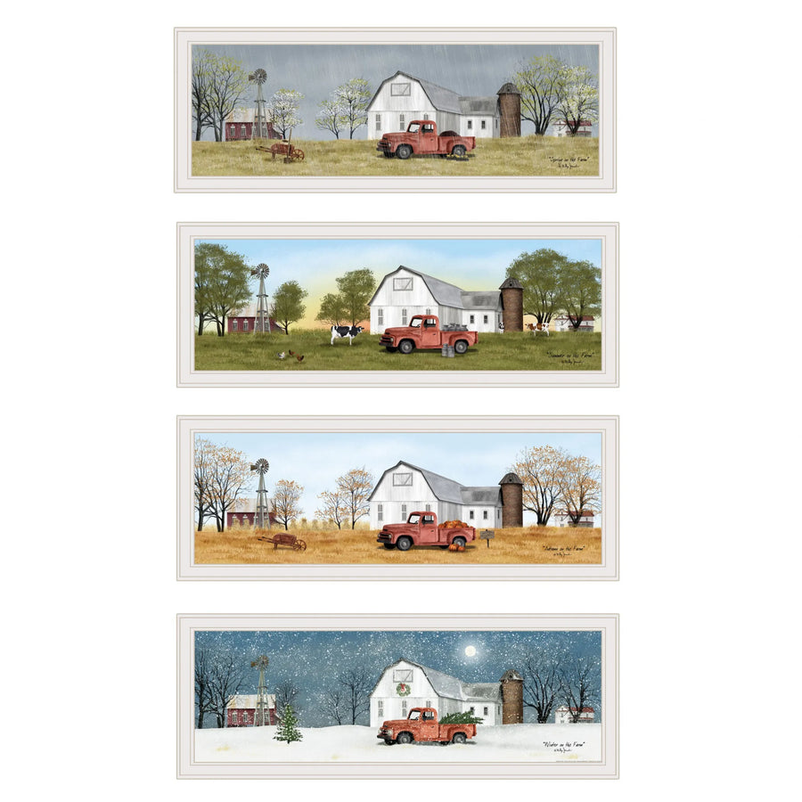Set Of Four Billy Jacobs Four Seasons Collection VII 1 White Framed Print Wall Art — view 2