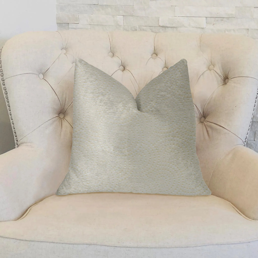 Plutus White Dove White Artificial Leather Luxury Throw Pillow — view 2