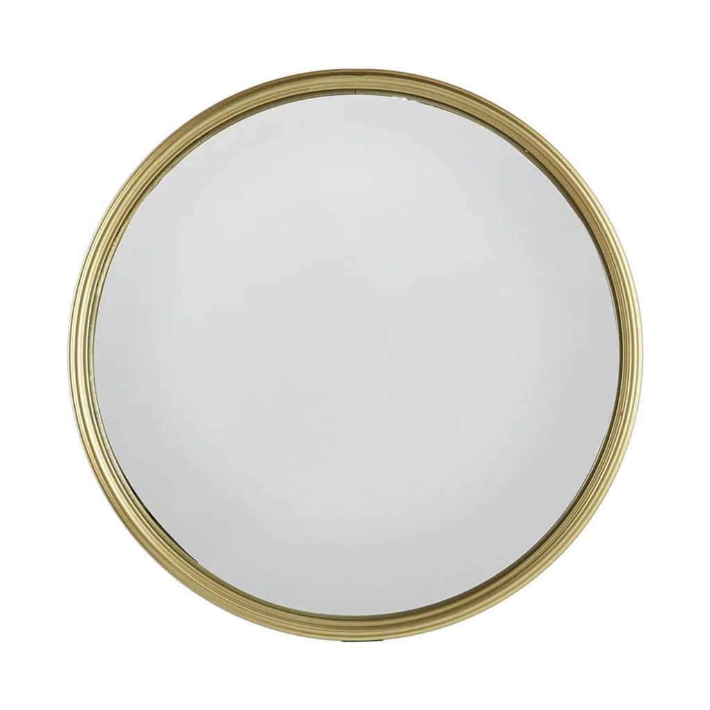 15″ Gold Round Iron Textured Framed Accent Mirror — view 2