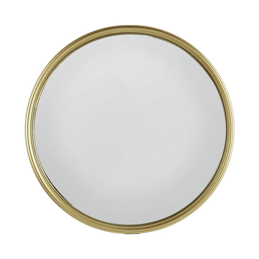 15″ Gold Round Iron Textured Framed Accent Mirror — view 2