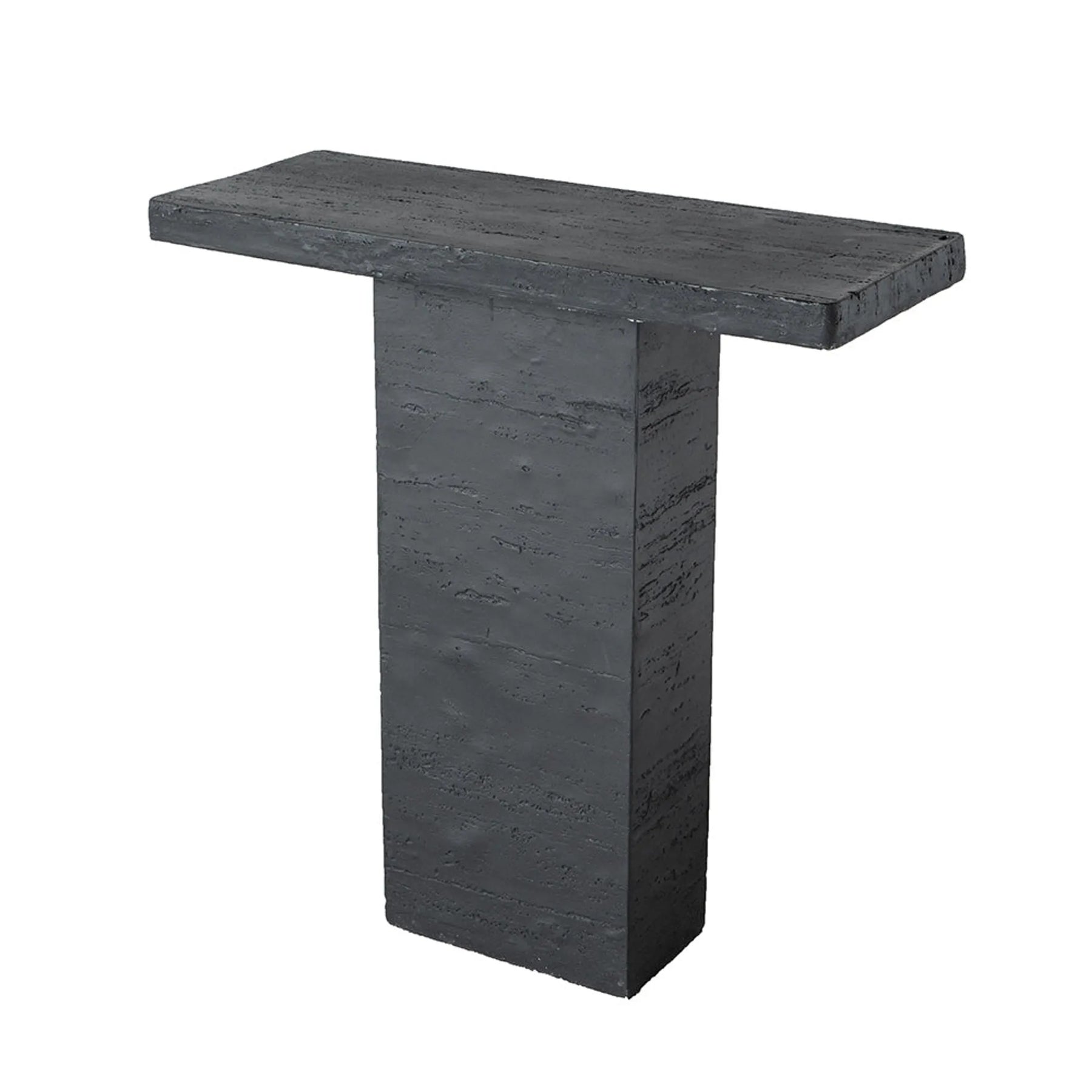 Black Rectangular Coffee Table With Pedestal Base